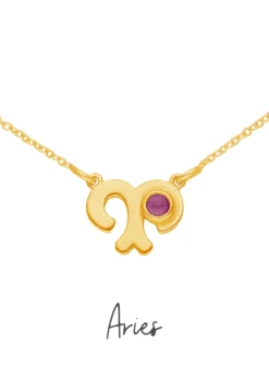 San Saru COLLAR PATHAREE ZODIACO CHAPADO EN ORO