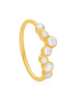 San Saru ANILLO SAFNA CIRCONITA CHAPADO EN ORO