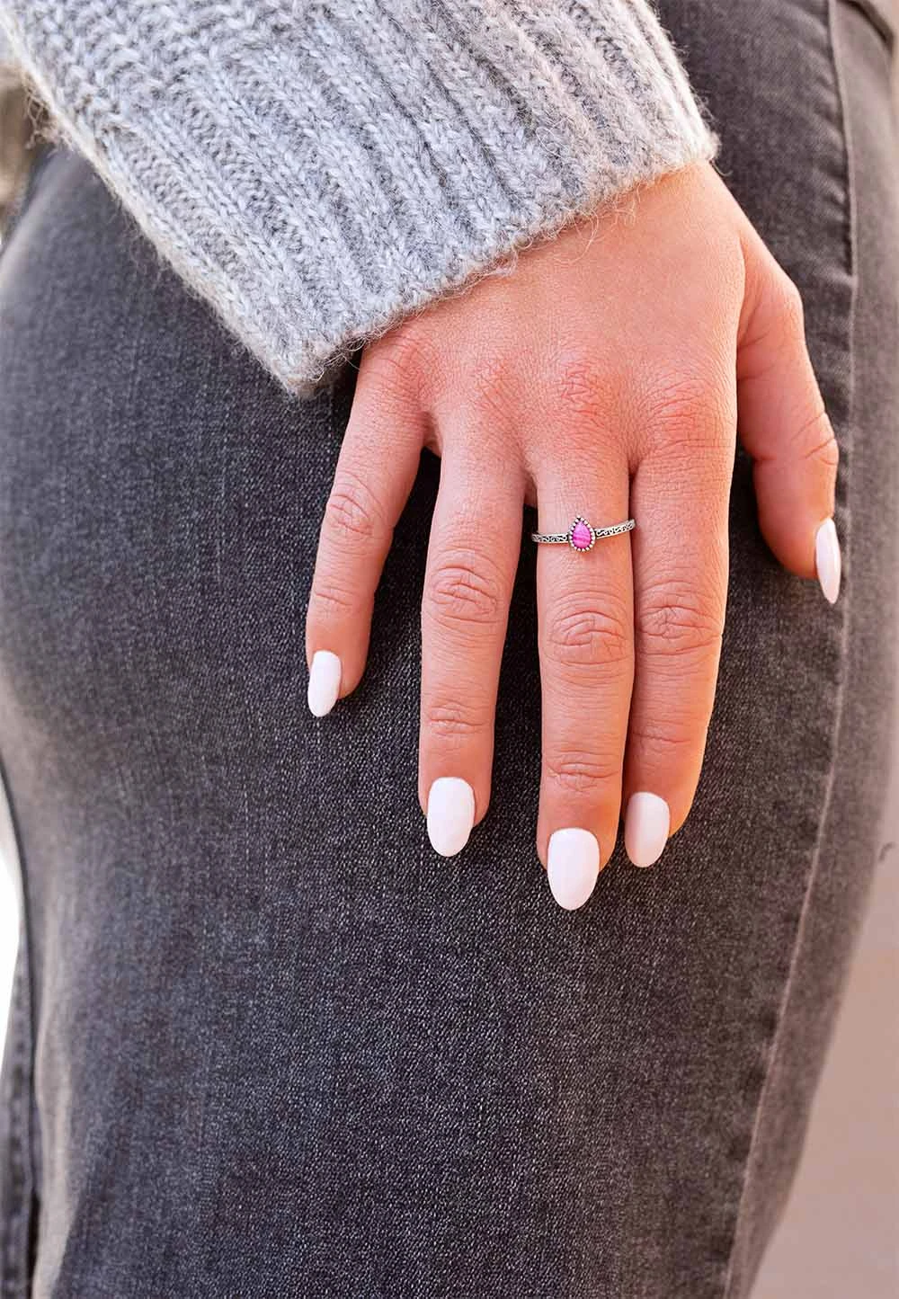 San Saru ANILLO LANKA ÁGATA FUCSIA - Image 2