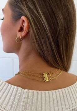 San Saru CIERRE PARA TRES COLLARES CHAPADO EN ORO