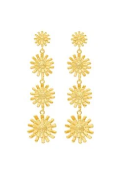 San Saru PENDIENTES CHIRANJIVI CHAPADOS EN ORO