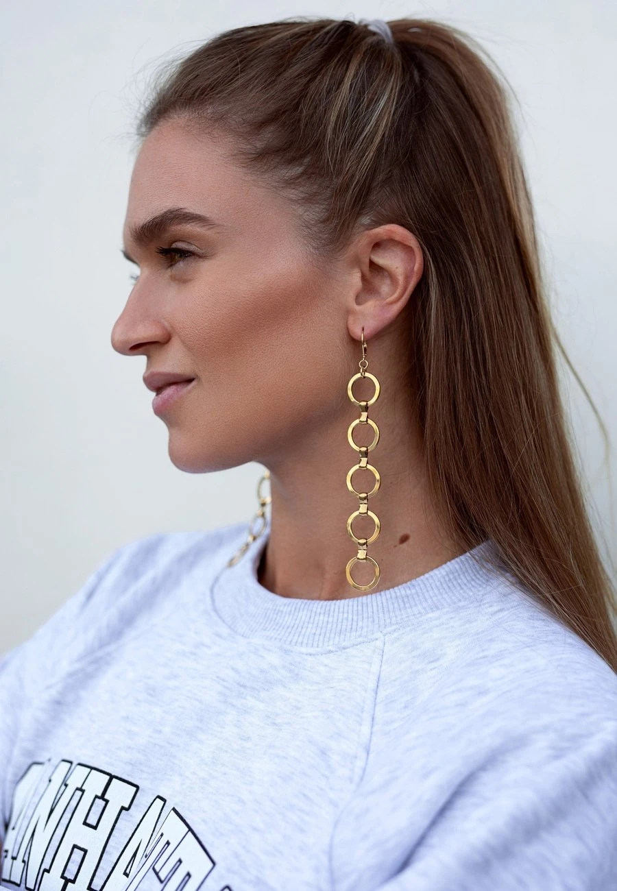 San Saru PENDIENTES DEVAS CHAPADOS EN ORO - Image 2