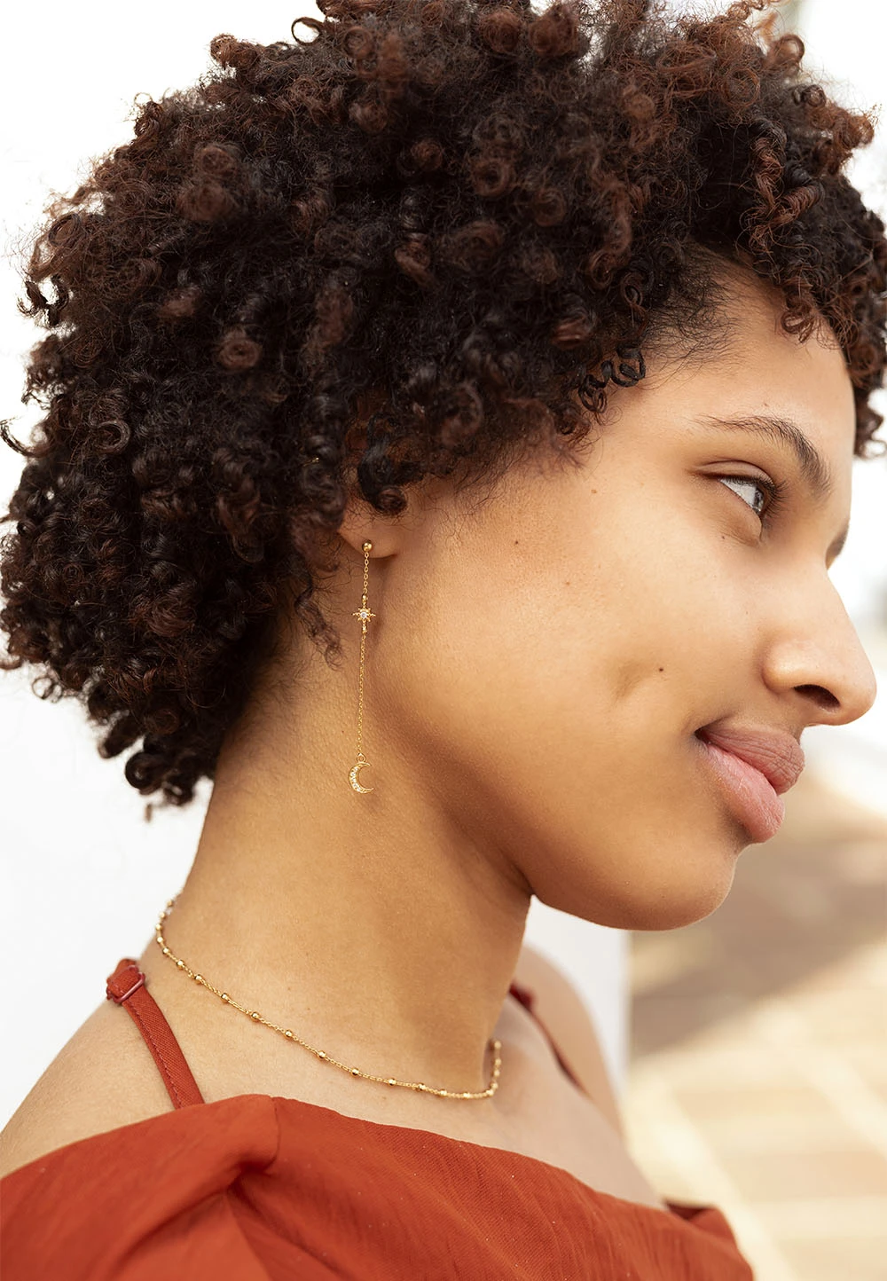 San Saru PENDIENTES LILAVATI CHAPADOS EN ORO - Image 3